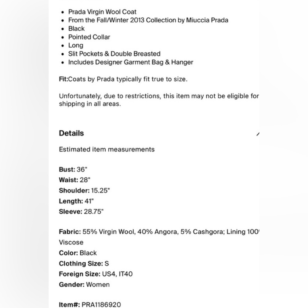 Wool Coat from Miuccia Prada Collection - Picture 10 of 12